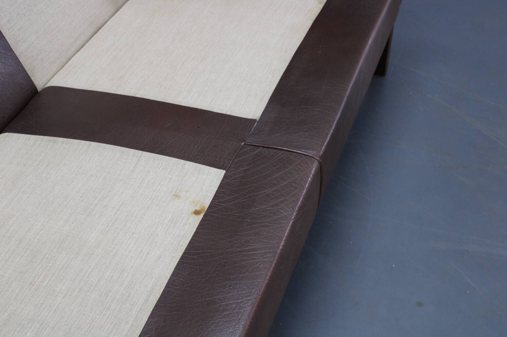 Danish mid-century three-seat brown leather sofa, 1970s