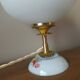 Opaline lamp & retro chic flowers, unique upcycled creation