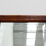 French art deco mirror with carved oak wooden frame, ca. 1930