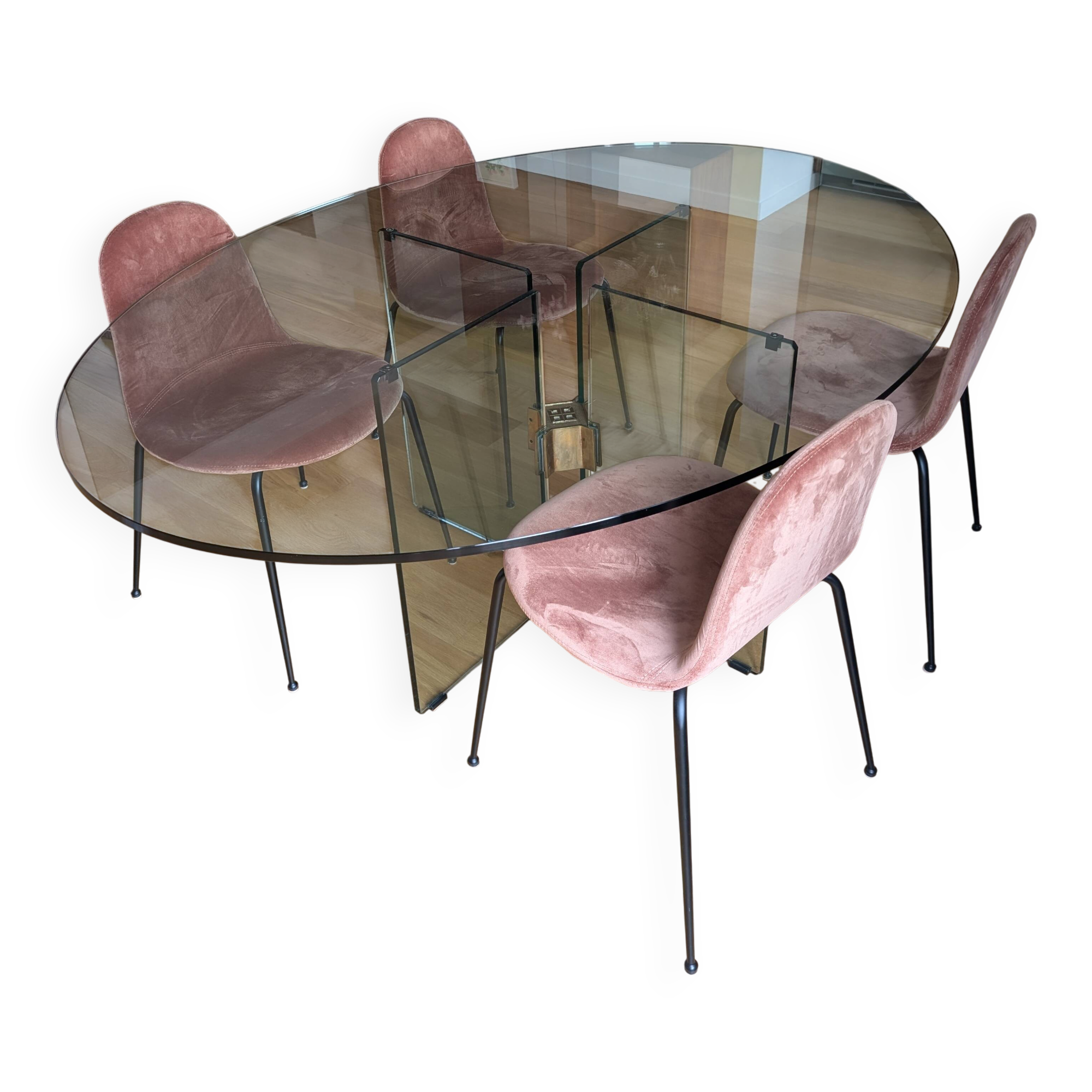 Peter Ghyczy designer dining table oval 170×130 for 4-6, up to 8 people.