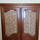 Small neo-rustic LXV style display case in natural wood