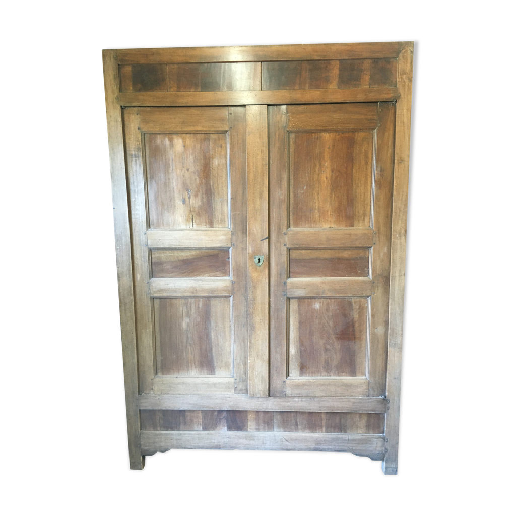 Facade d'armoire ancienne double porte en noyer | Selency