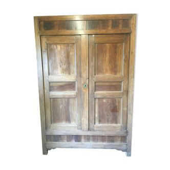 Front of old double door walnut cabinet