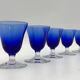 Nine vintage liquor glasses, coloured glass 20th century