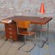 Bauhaus Writing Desk in Oak and Chrome attributed to Hynek Gottwald, Czechia, 1930s