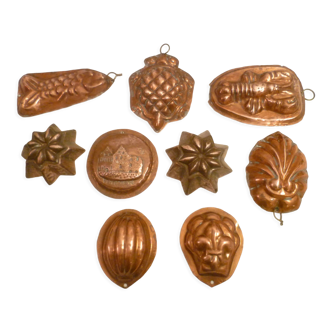 9 copper chocolate molds