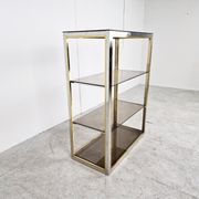 Etagère laiton vintage et chrome, années 1970