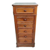 Old Chiffonier Bedside Table White Marble Top