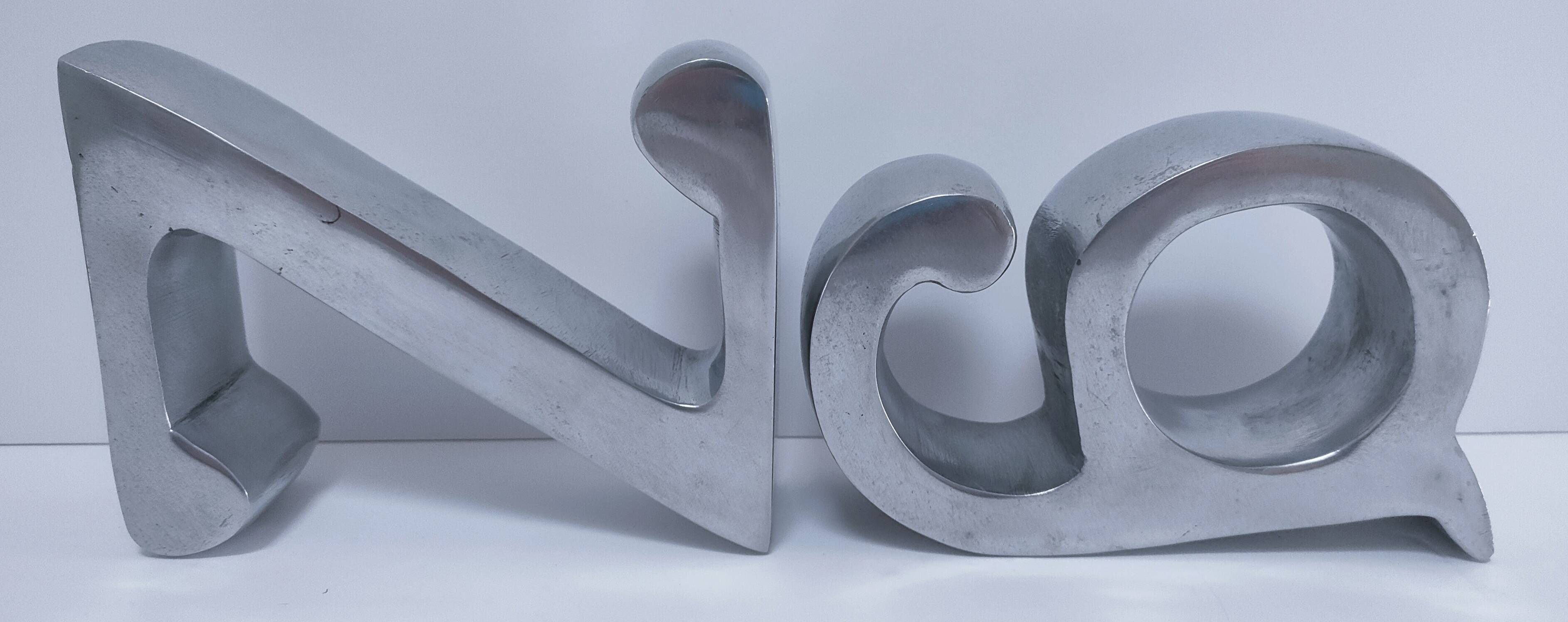 Paire de serre-livres "A" et "Z" en fonte d'aluminium