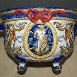 Cache-pot "poséidon" de faïence de Gien