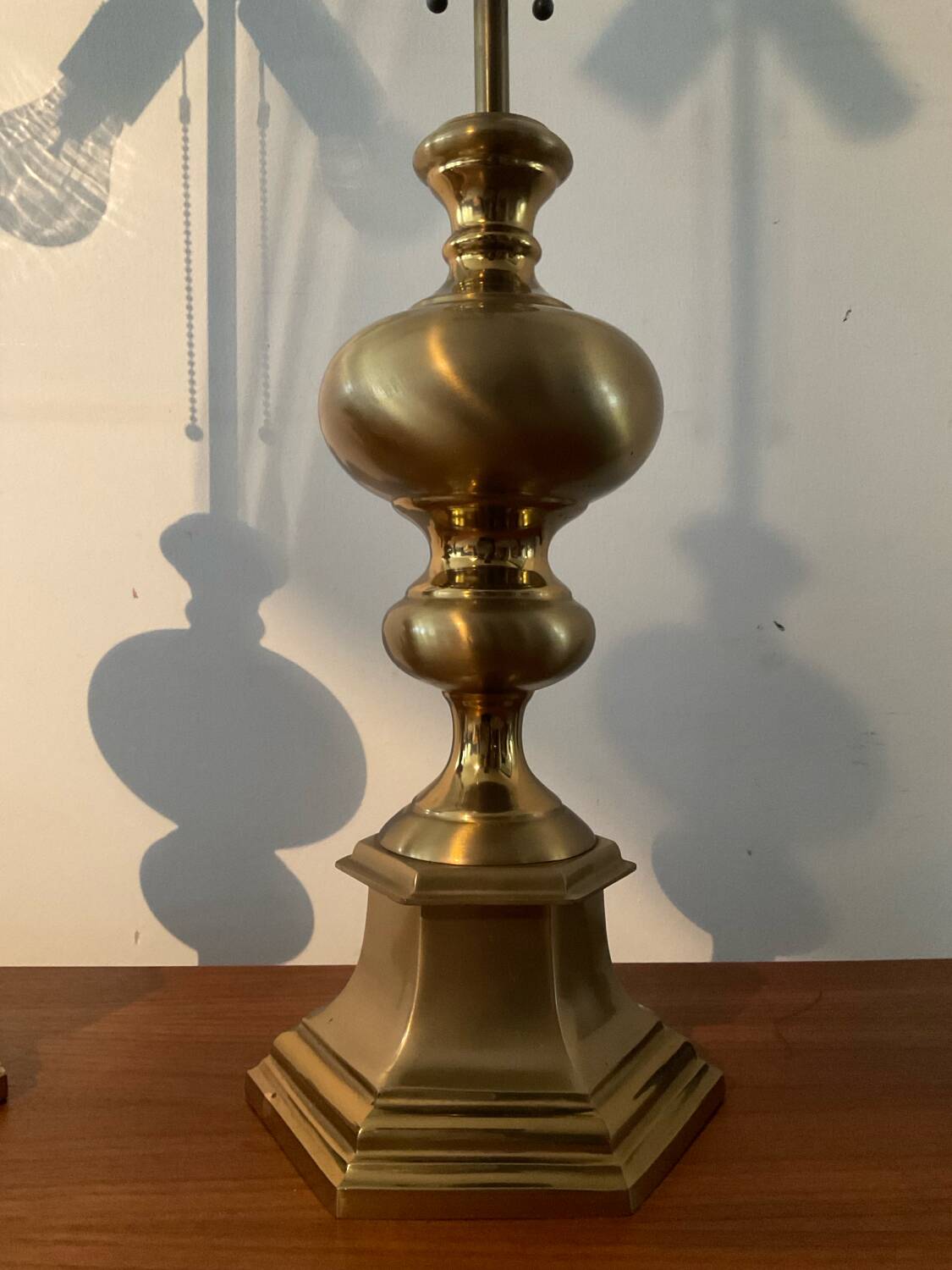 Pair of vintage bronze and brass lamps