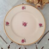 7 mismatched antique dessert plates accompanied by a pie dish