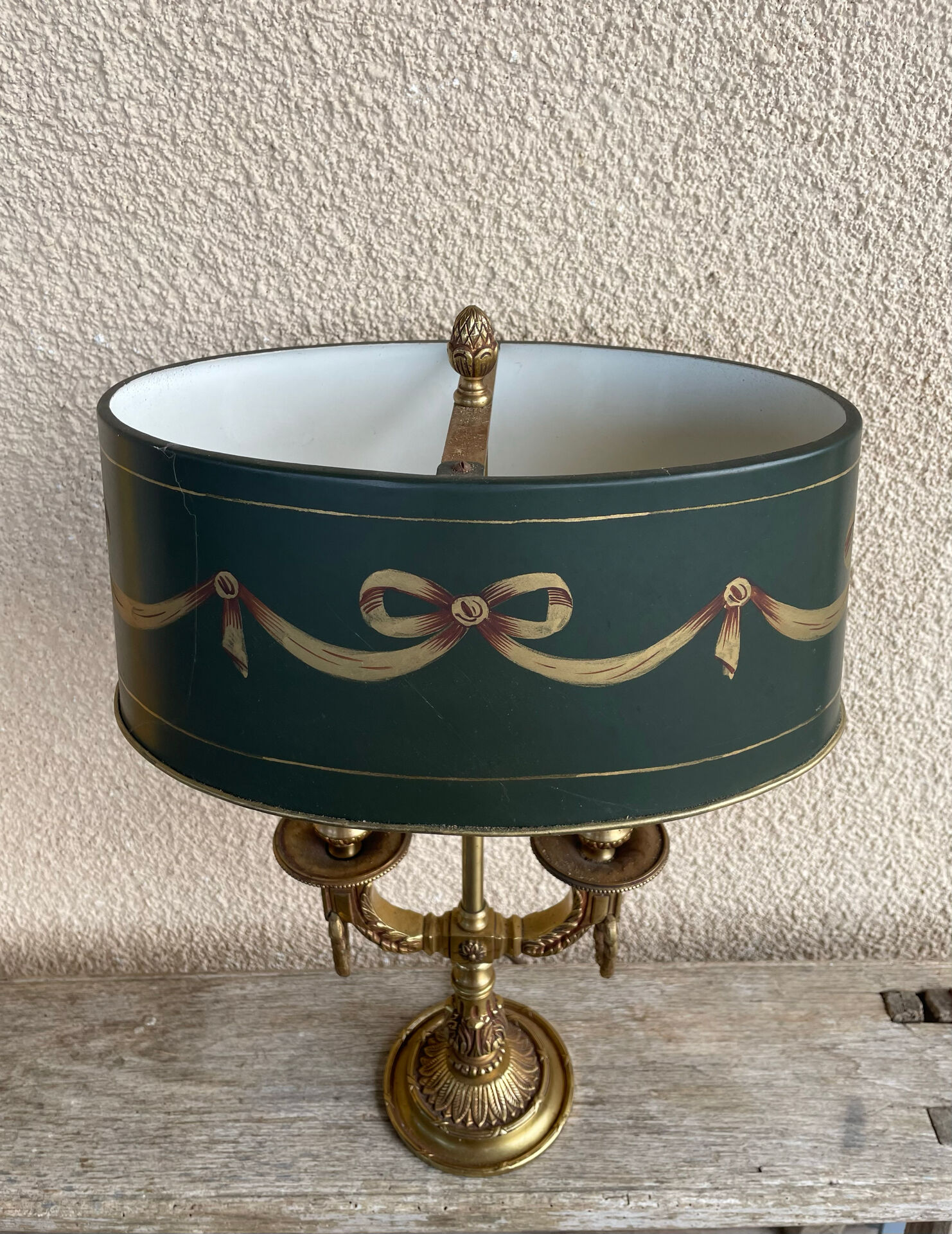 19th-century bouillotte lamp in solid bronze