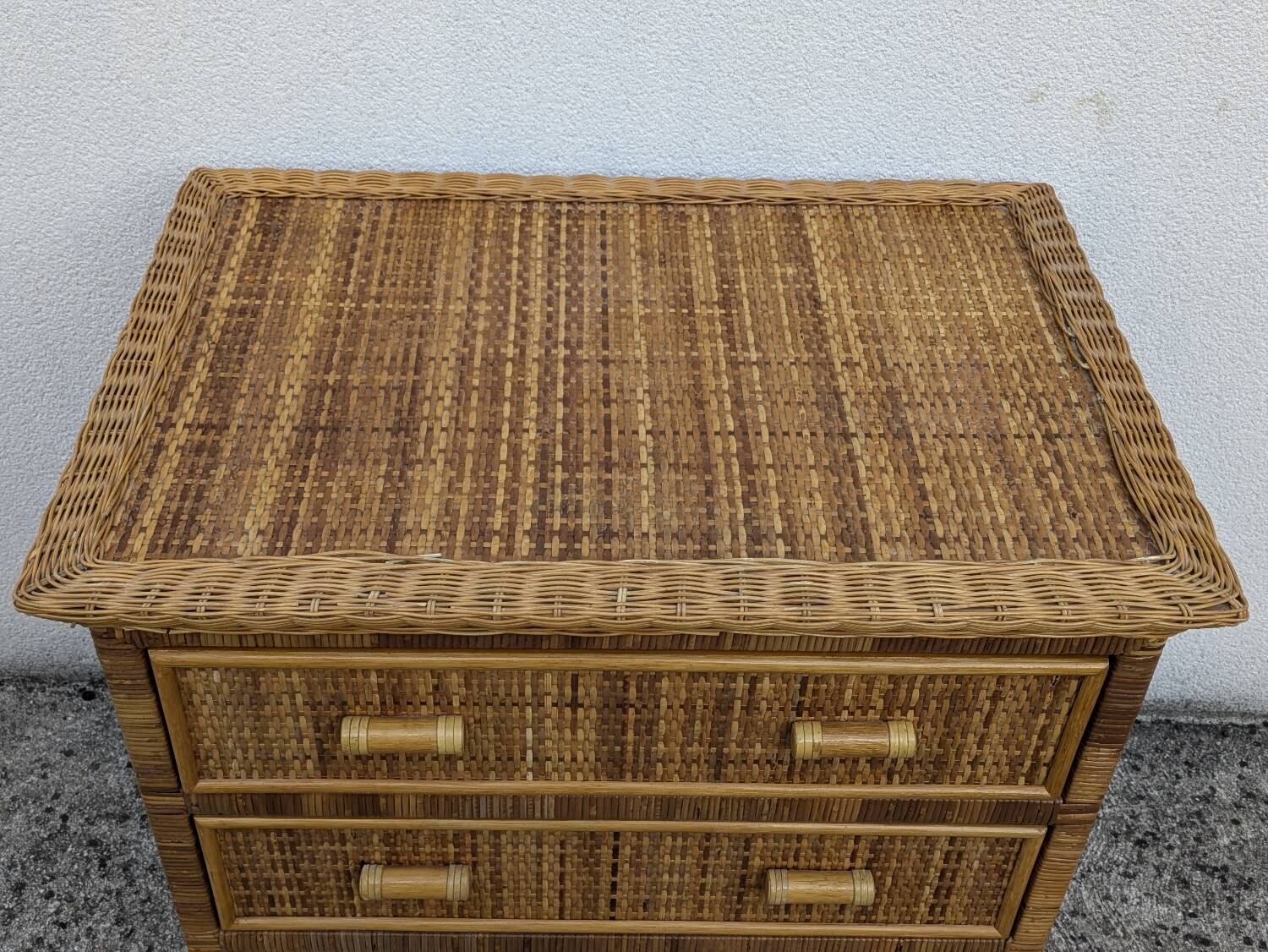 Rattan and wicker chest of drawers