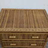 Rattan and wicker chest of drawers