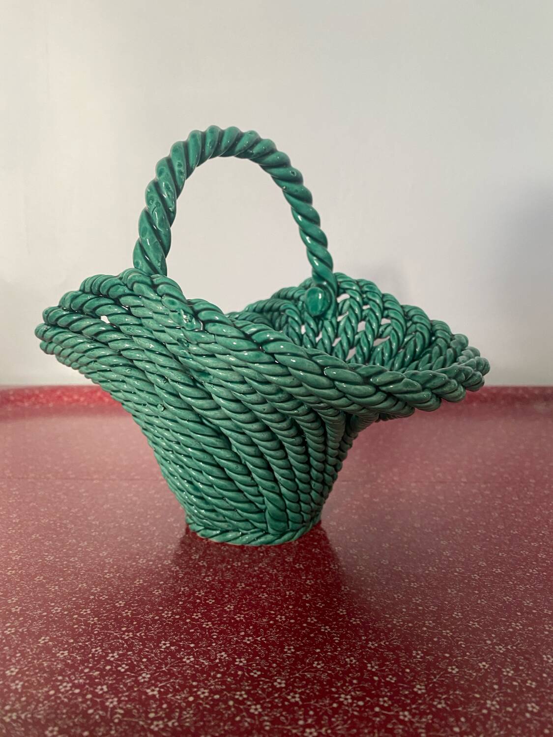 Green woven slip basket