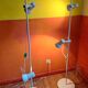 Pair of Italian multi-adjustable floor lamps with 2 spotlights, 1970s