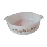 Plat Arcopal vintage avec fleurs rond avec poignée