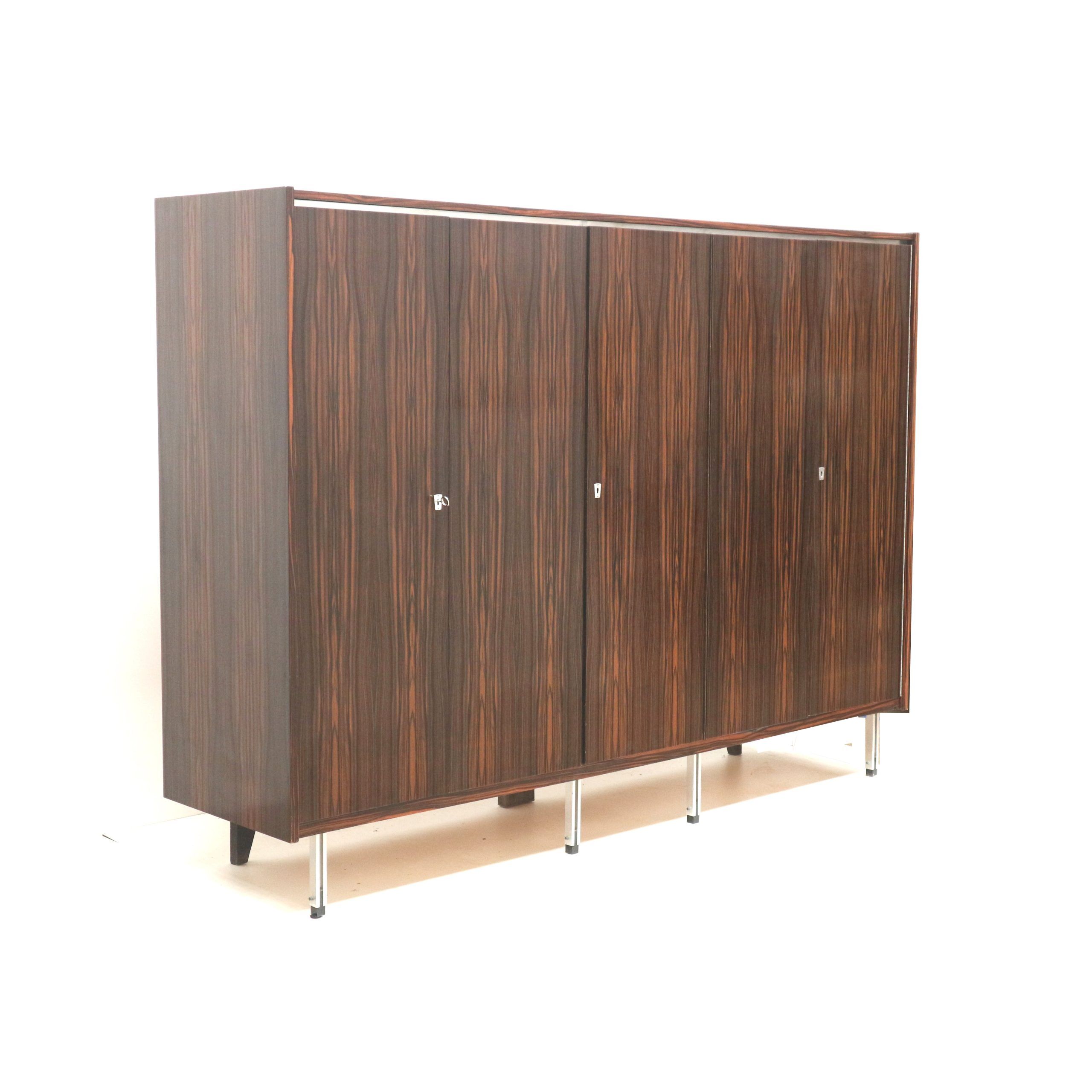 Large vintage designer wardrobe with hanging and storage space from the 1960s