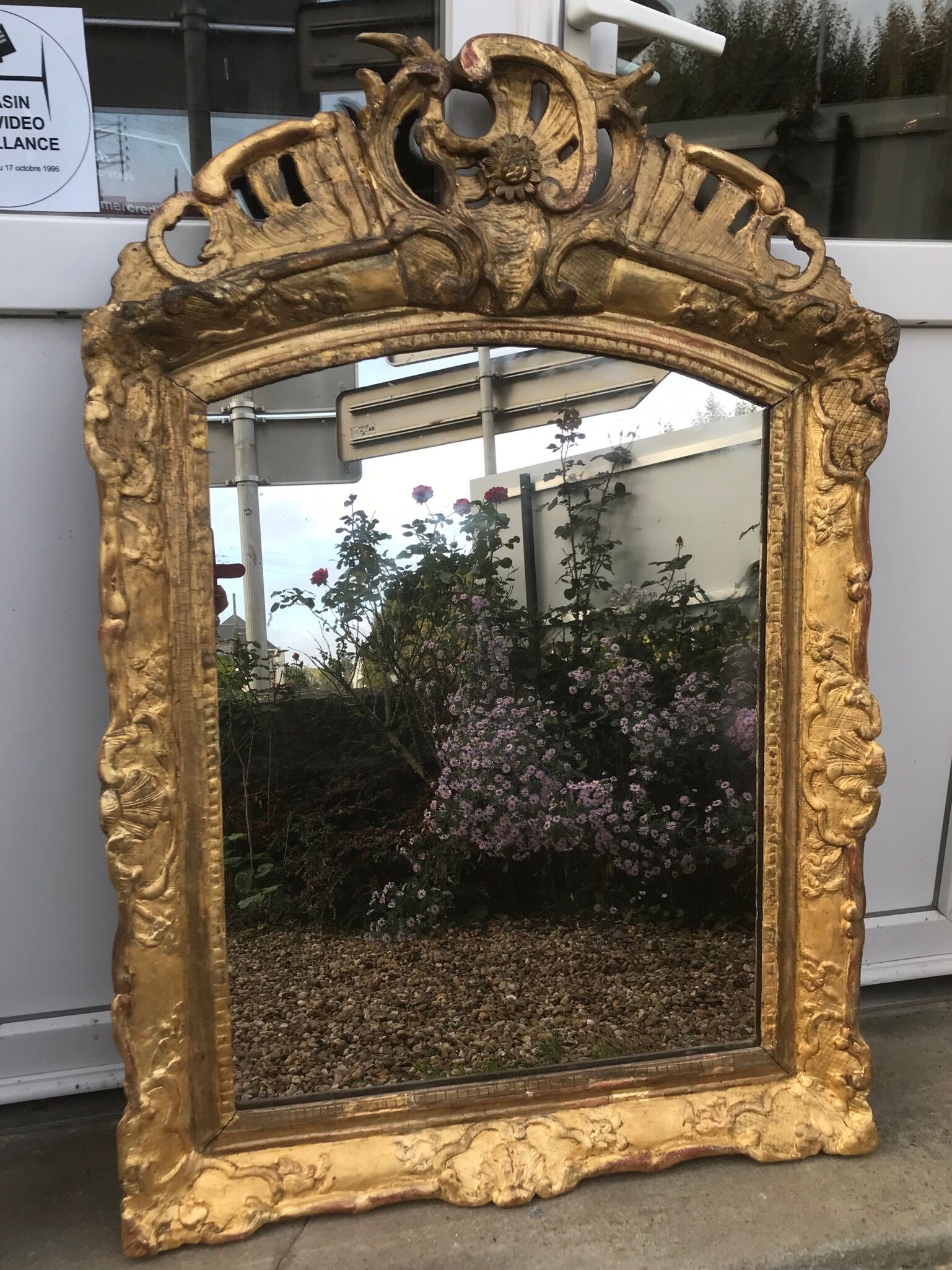 Golden gold leaf mirror, 18th, 101x69cm