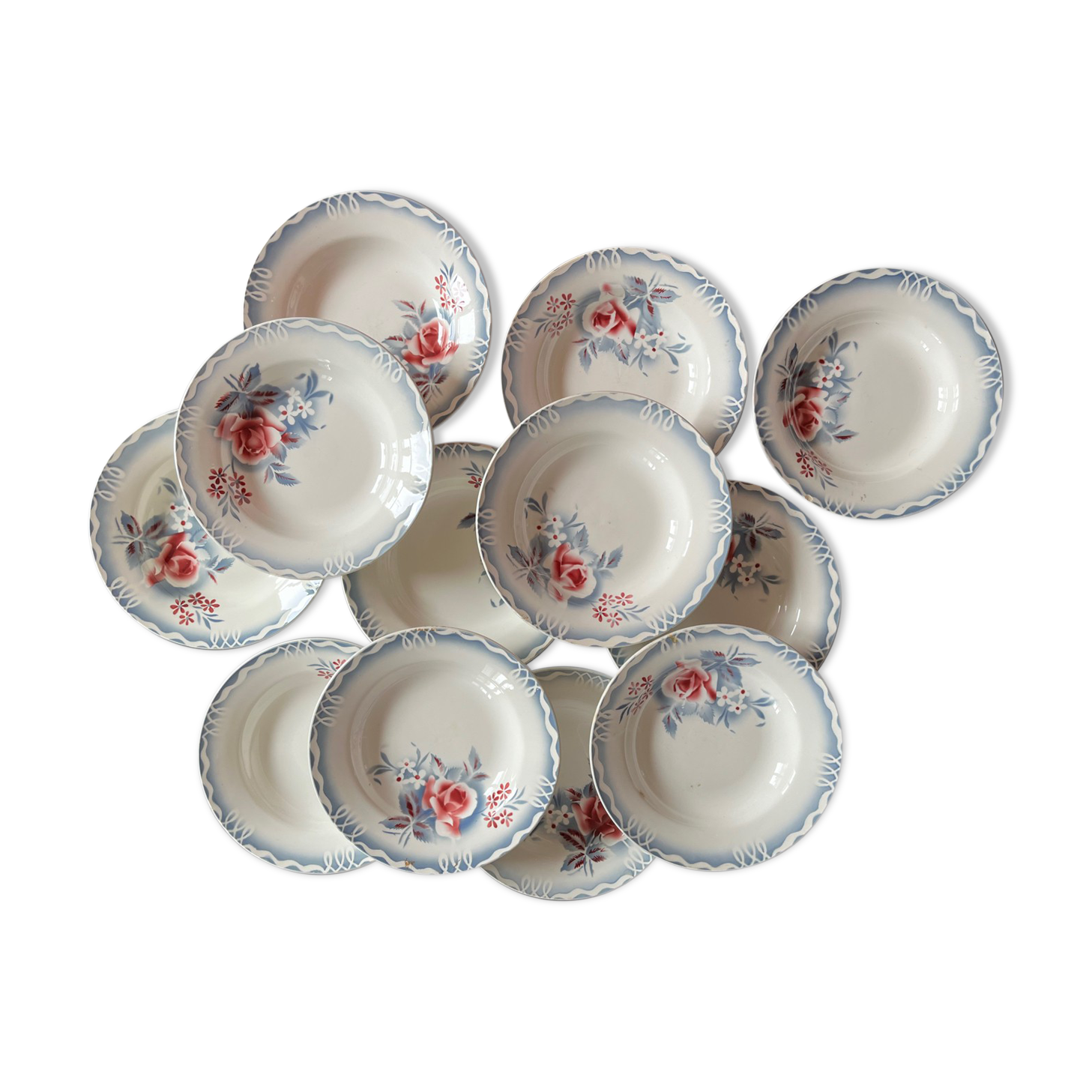 12 plates Digoin Sarreguemines Olga