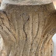 Garden furniture in concrete imitation faux wood