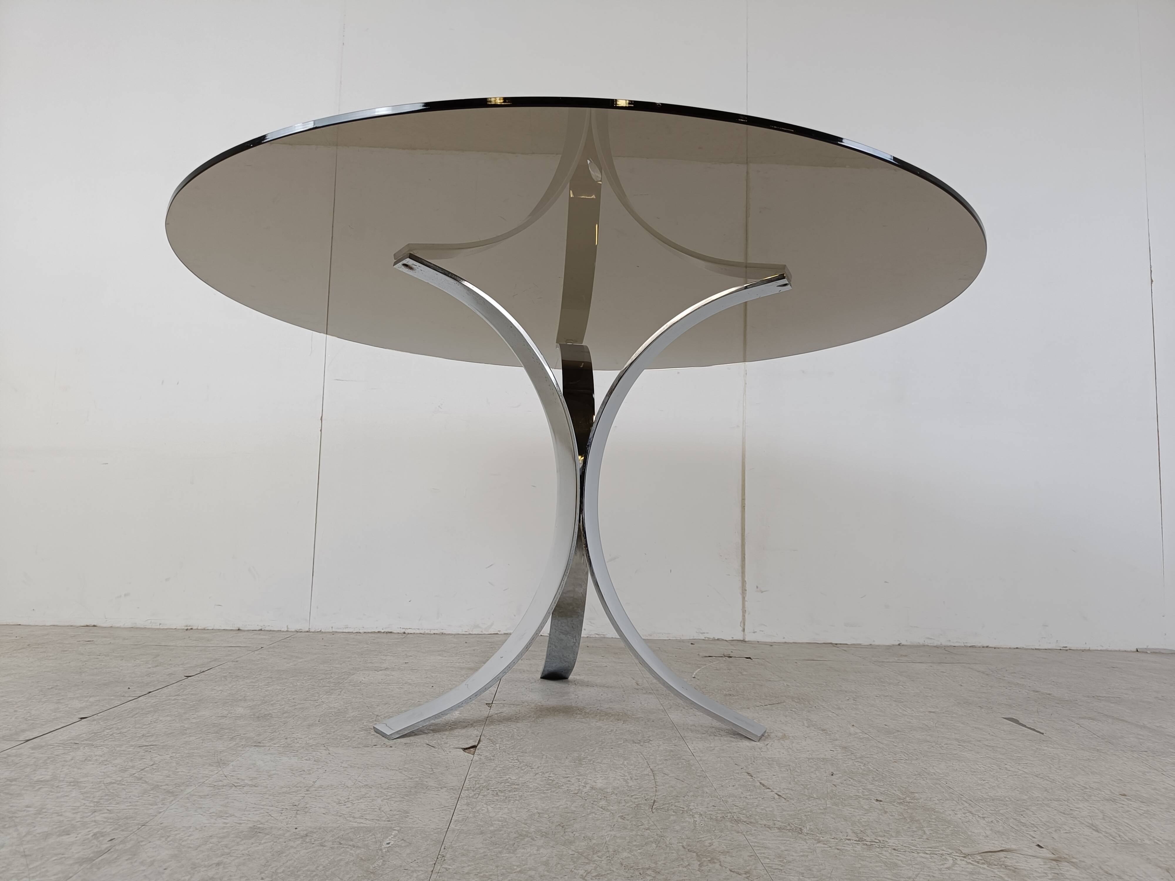 Vintage chrome dining table, 1970s