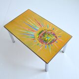 Coffee table / End table / Vintage hand-painted ceramic 1960