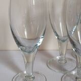 Six XXL blown glass stemmed glasses