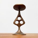 Brutalist metal candlestick mid-century