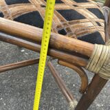 Set of 3 rattan armchair chairs