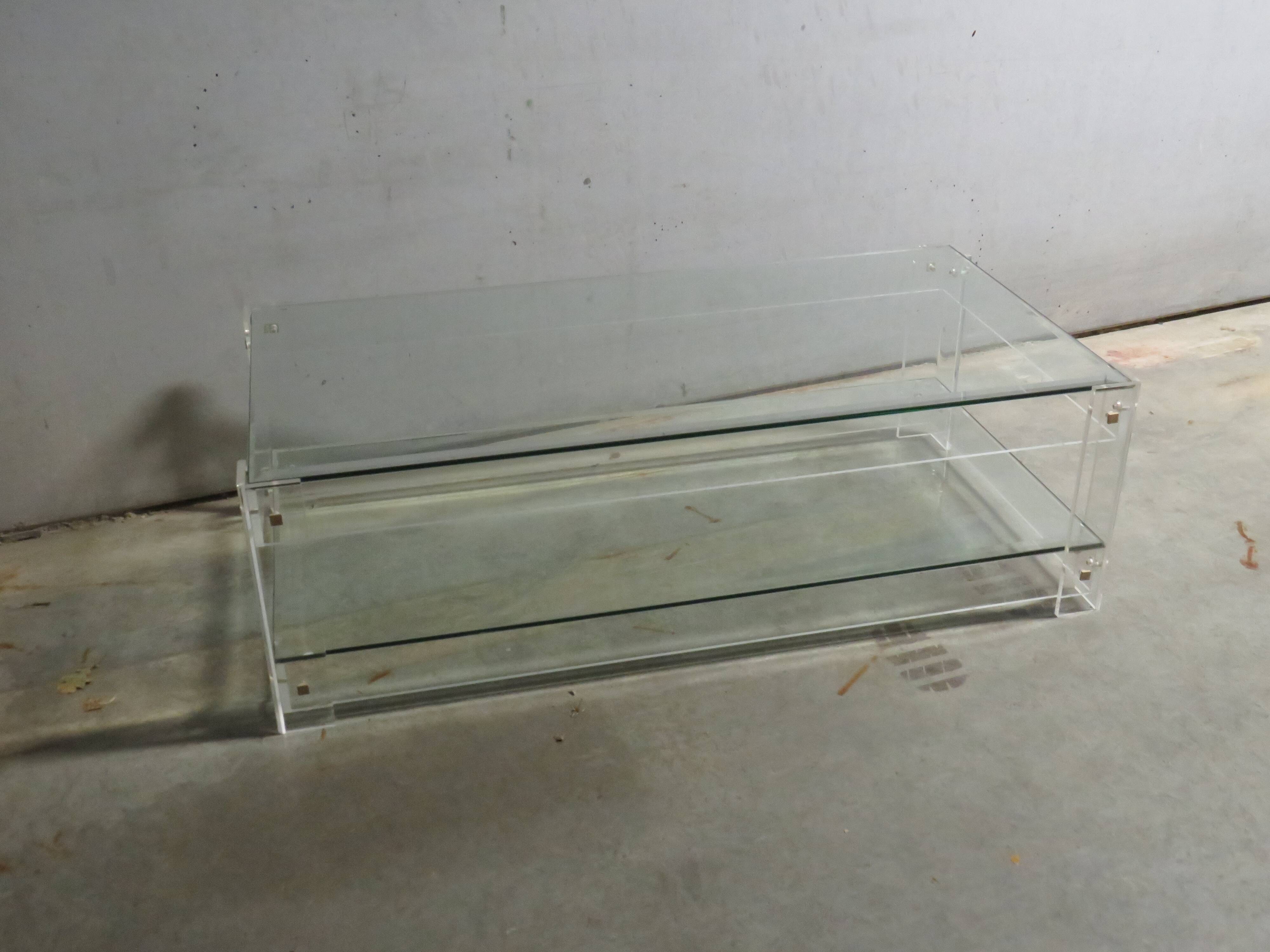 Acrylic and glass coffee table