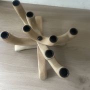 Chandelier scandinave en bois à 8 branches