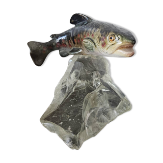 Vintage decorative fish (trout) sculpture - unique piece