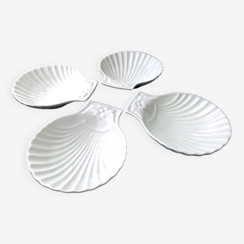 4 Coupelles coquilles en porcelaine blanche Pillivuyt