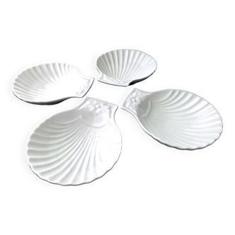 4 Pillivuyt white porcelain shell cups