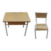 1970s school desk with its small chair.