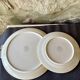 Villeroy & Boch dessert service. Vintage yellow and black plates + dish