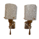 Lot of 2 sconces resin 1960 70 granitee