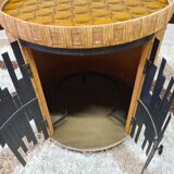 Vintage Rattan Brutalist Bar Cart