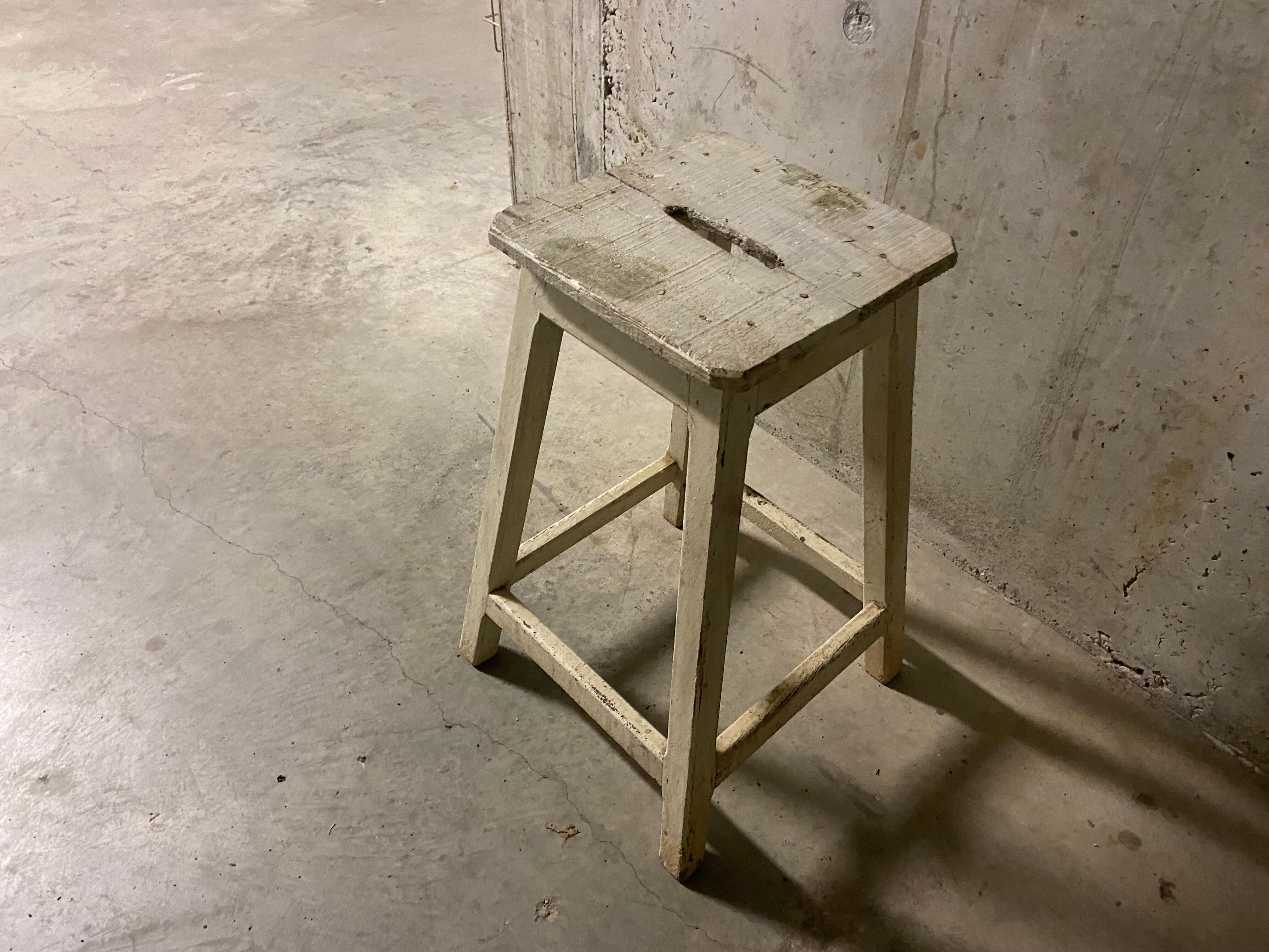 Wooden workshop stool