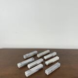 Lot de 8 portes-couteaux en marbre blanc