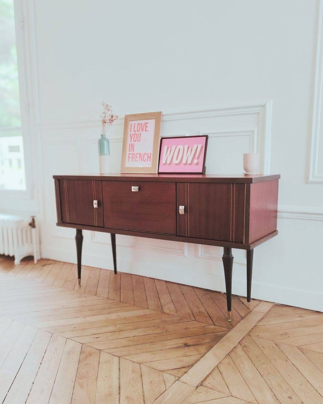 TV unit / small renovated vintage sideboard, 1950s-60s