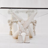 Hollywood regency style faux tusk coffee table, 1980s
