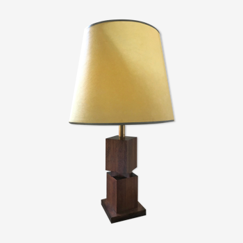 Lamp with foot design mahogany 70s