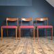 Trio of vintage teak chairs, antique seating furniture