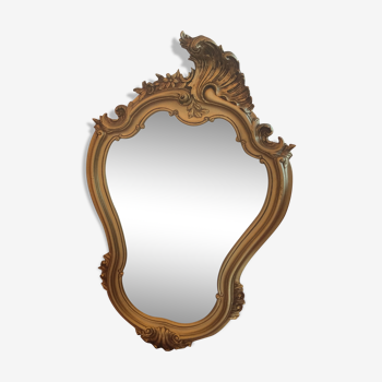 Miroir doré style ancien baroque sculpté 61 cm x 38 cm