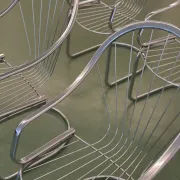 Set of four chrome cantilever dining chairs, 1970s