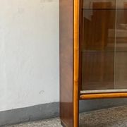1940's Italian cabinet credenza bar display with glass door art deco style