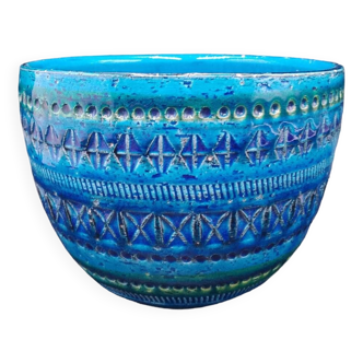 Grand cache pot céramique flavia rimini bleu art aldo londi italy montelupo 60's